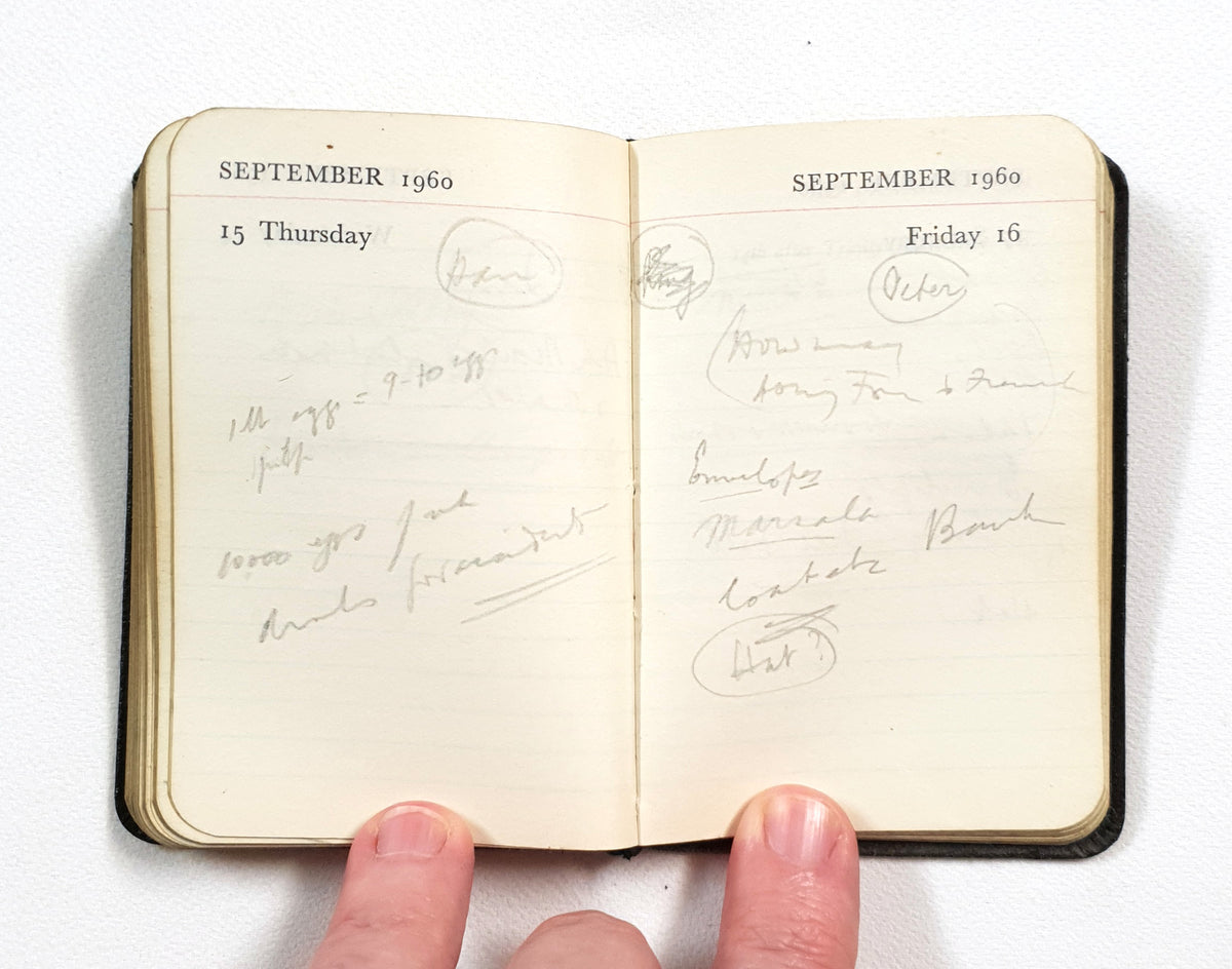 1960 Handwritten Pocket Diary - LS