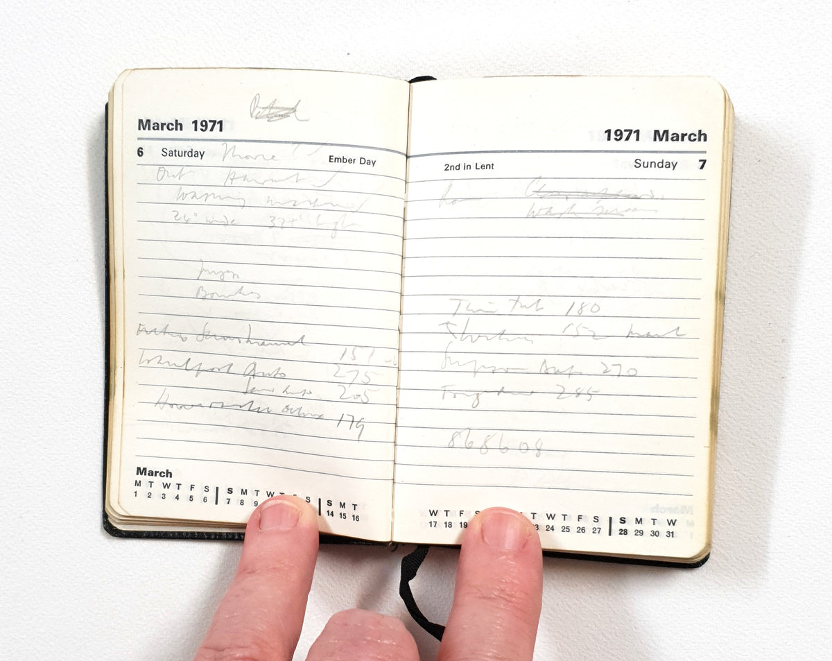 1971 Handwritten Pocket Diary - LM