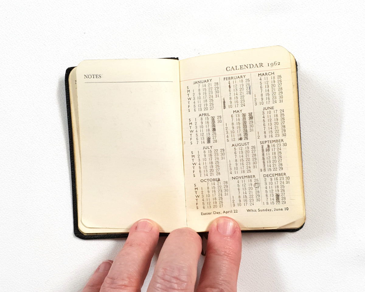 1962 Handwritten Pocket Diary - LO
