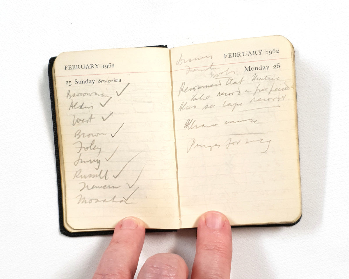 1962 Handwritten Pocket Diary - LO