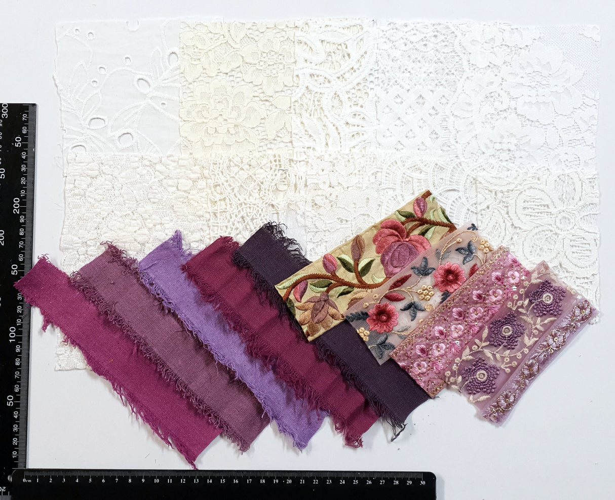Lace & Trim Snippets Pack - Pinks/Purples