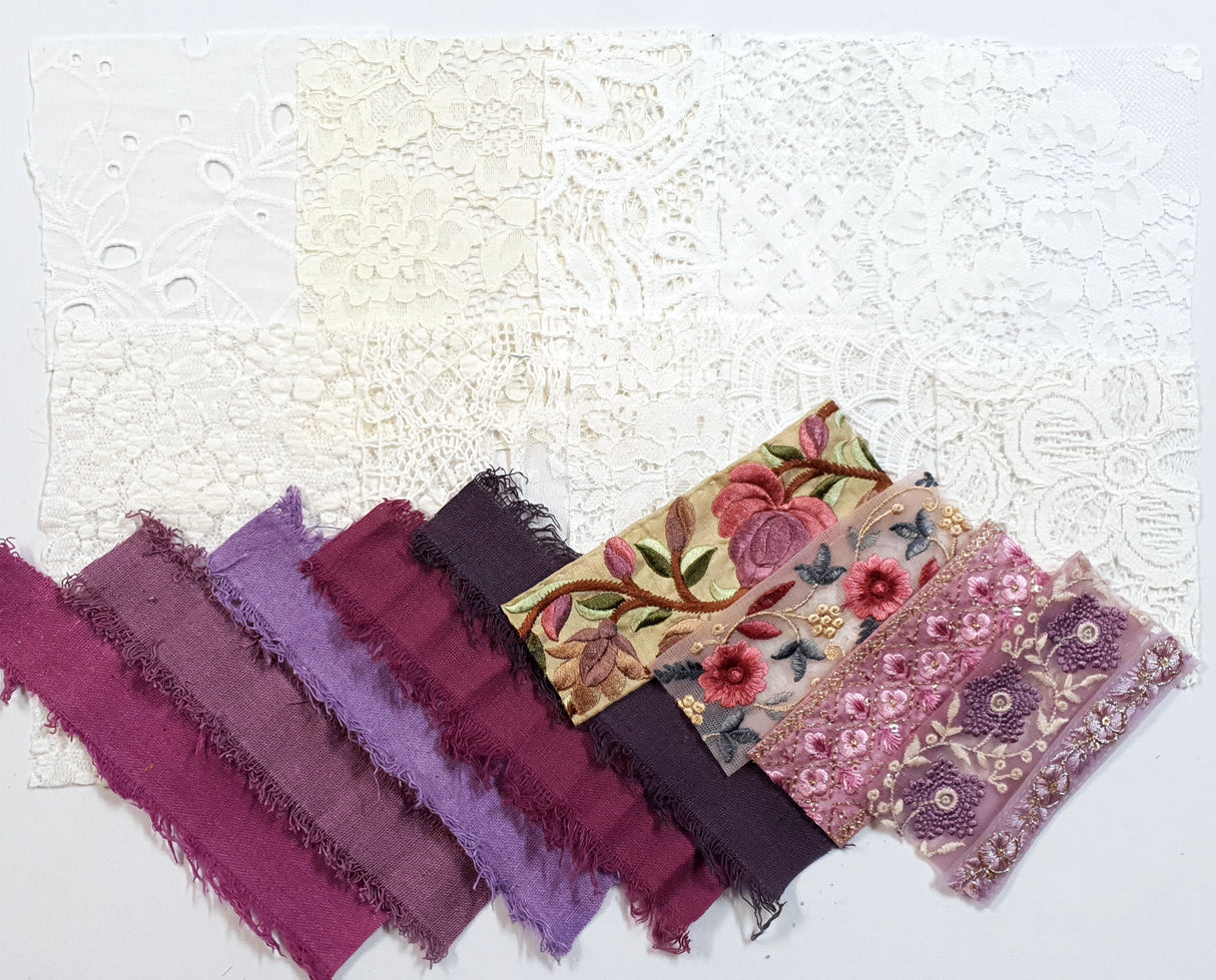 Lace & Trim Snippets Pack - Pinks/Purples