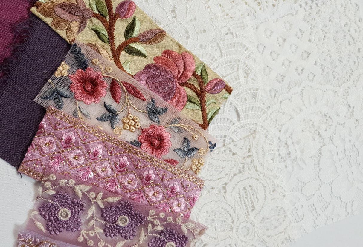 Lace & Trim Snippets Pack - Pinks/Purples