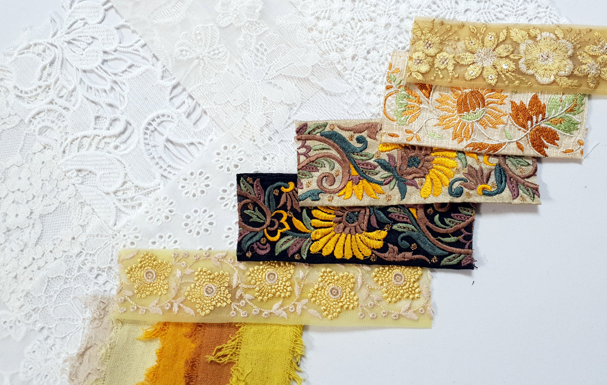 Lace & Trim Snippets Pack - Yellows