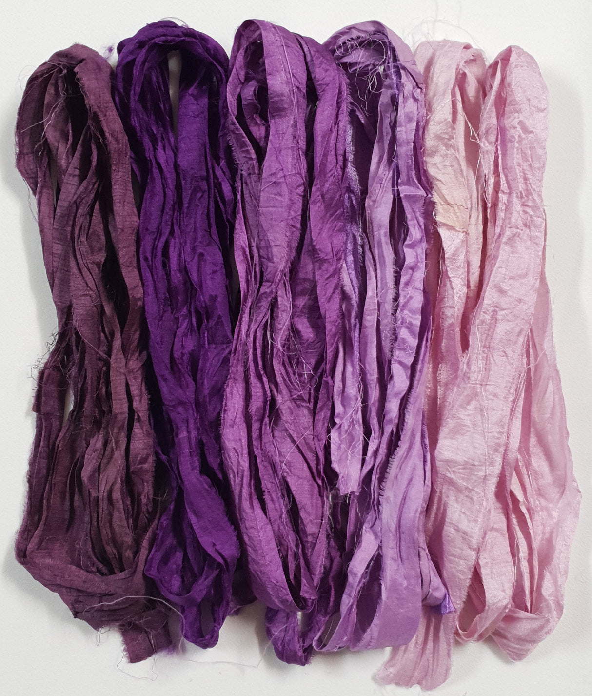 Reclaimed Sari Silk Ribbon - Lavender Fields