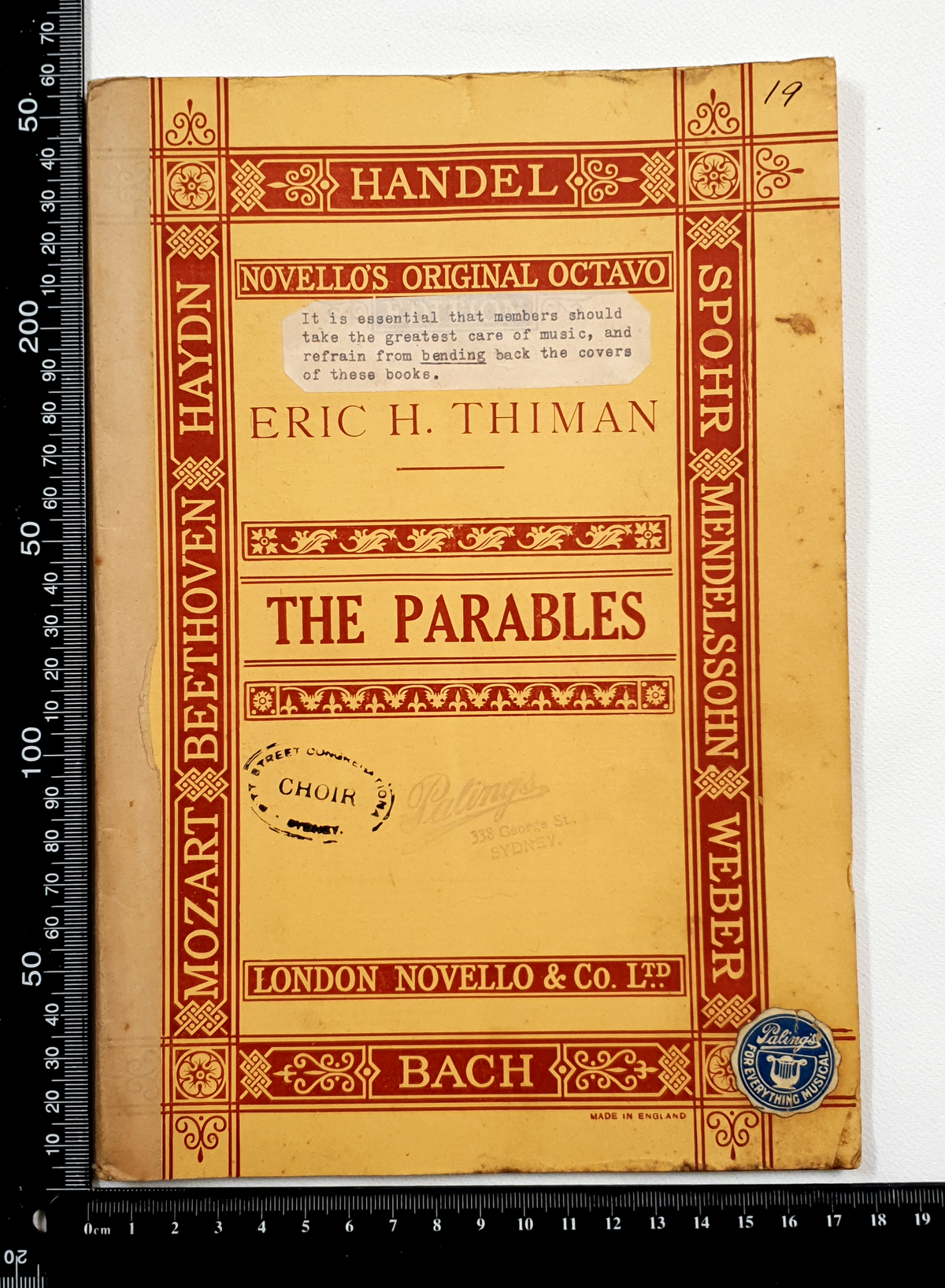 Authentic Vintage 1931 Sheet Music Book - The Parables - Eric H. Thiman - MP