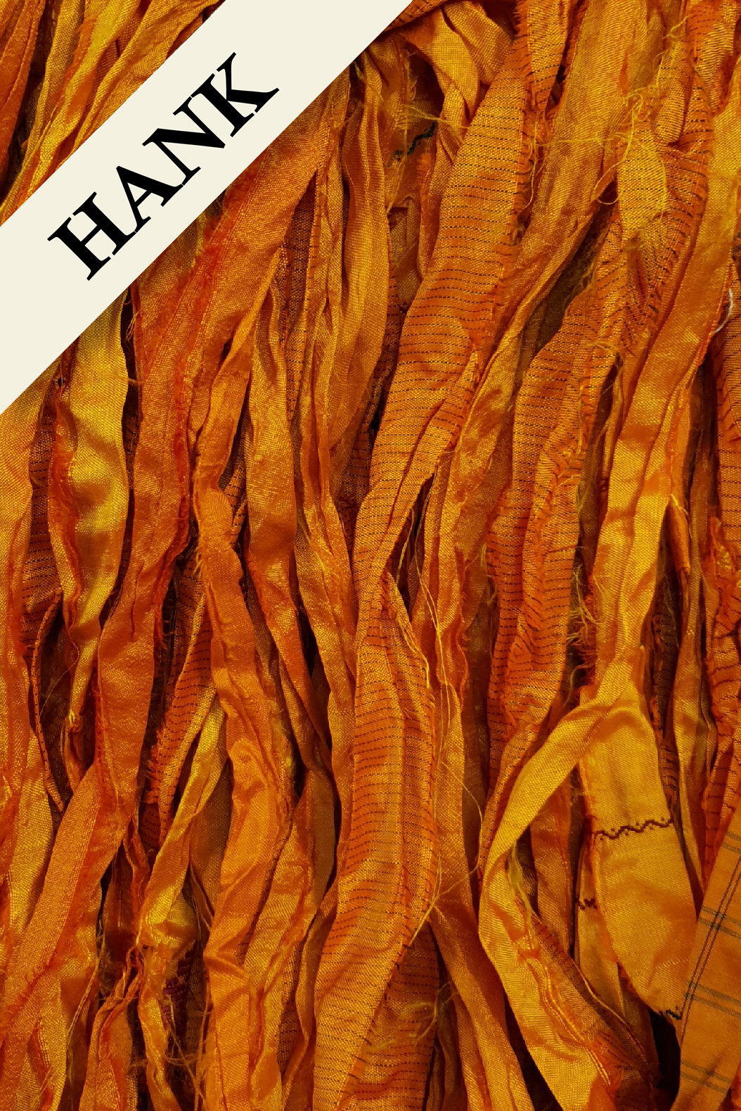 Reclaimed Sari Silk Ribbon - Marigold - Hank