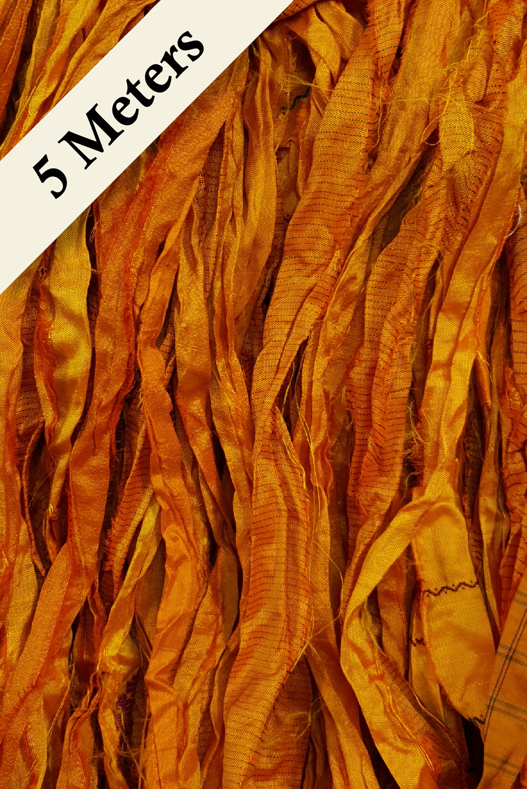 Reclaimed Sari Silk Ribbon - Marigold - 5m Pack