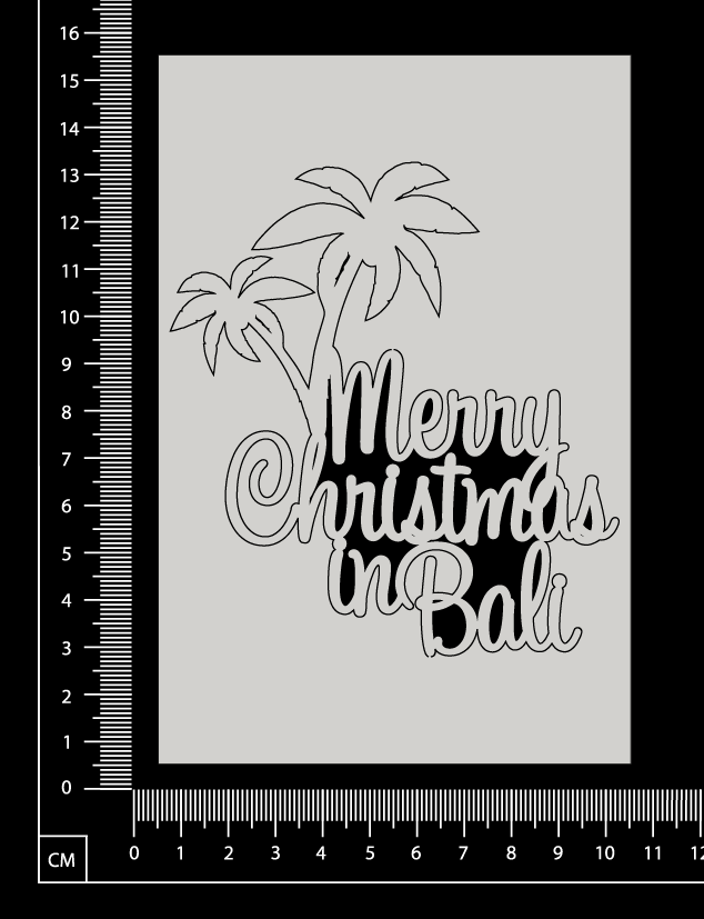 Merry Christmas In Bali - White Chipboard