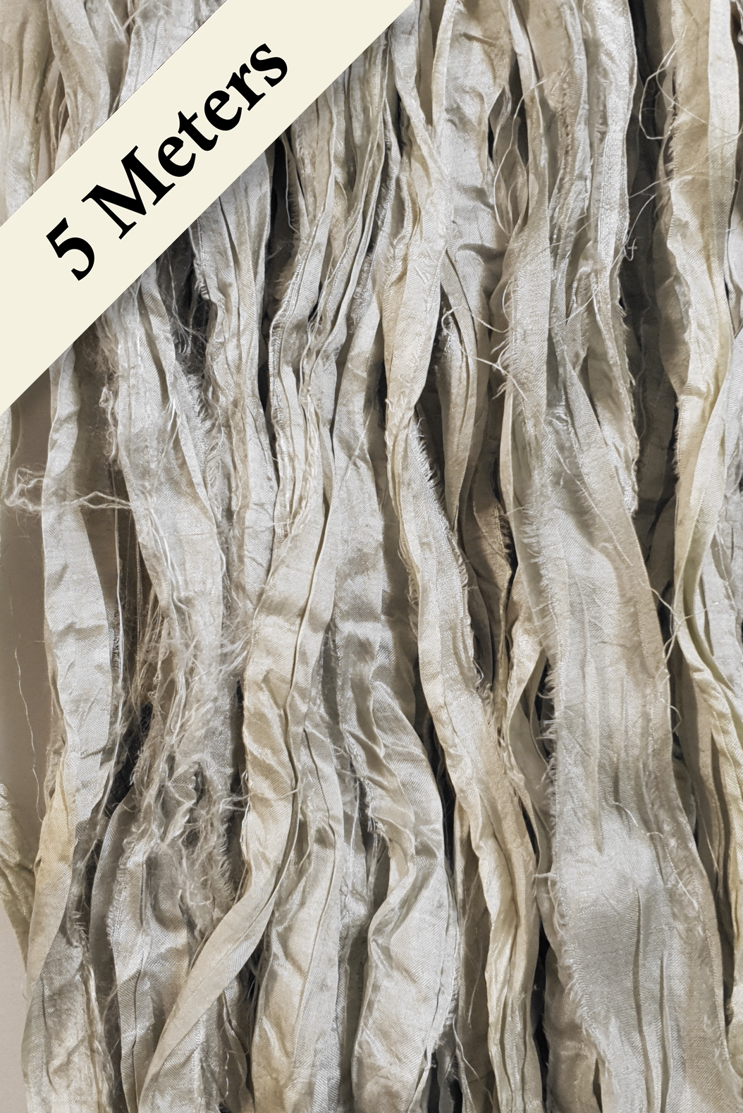 Reclaimed Sari Silk Ribbon - Mist - 5m Pack