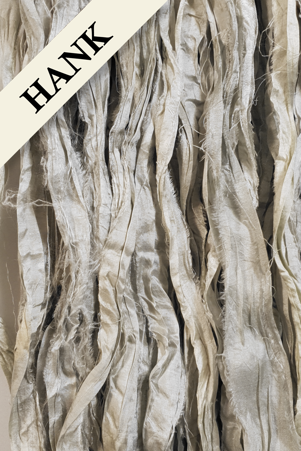 Reclaimed Sari Silk Ribbon - Mist - Hank