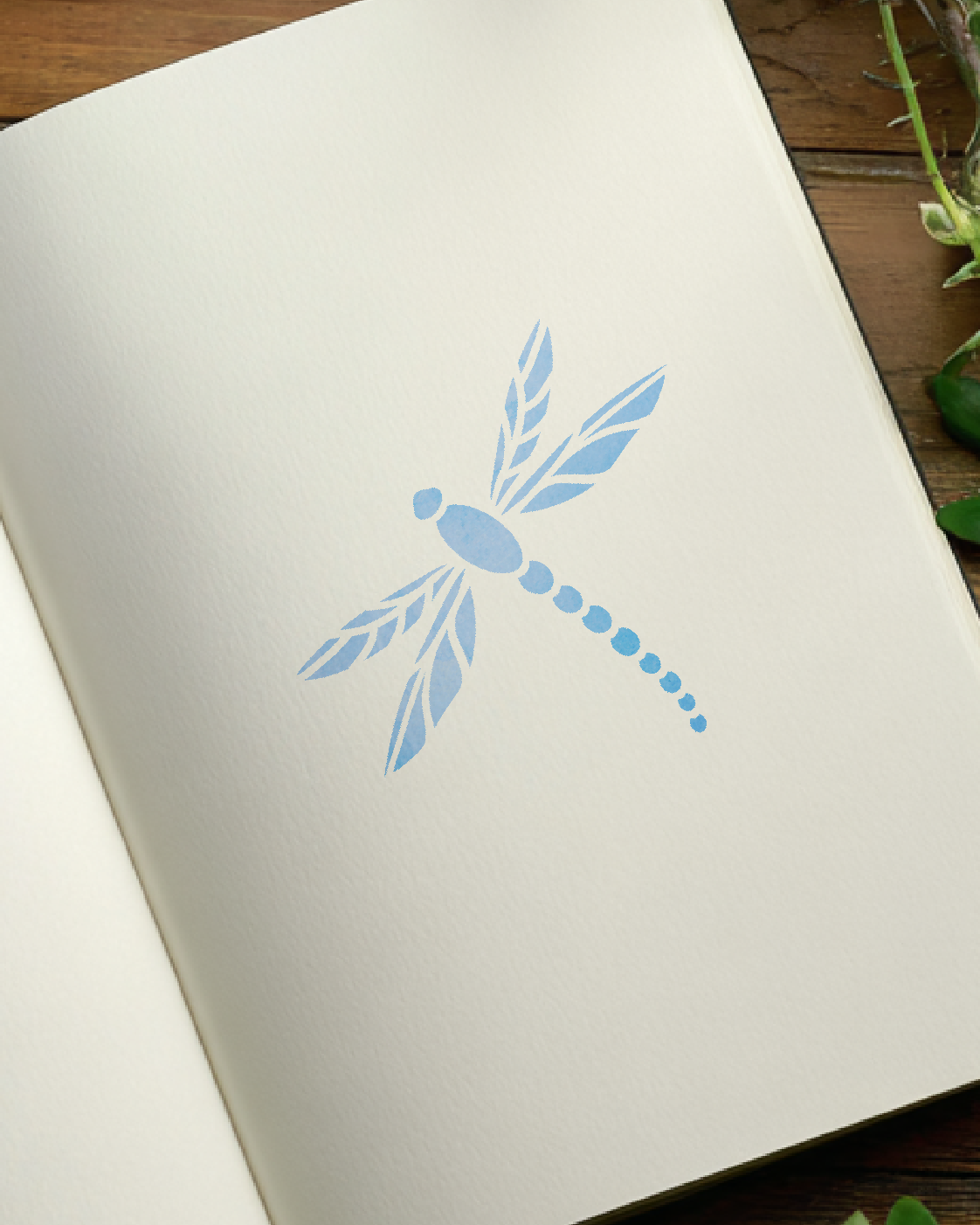 Mystical Dragonfly - B - Stencil - 150mm x 150mm