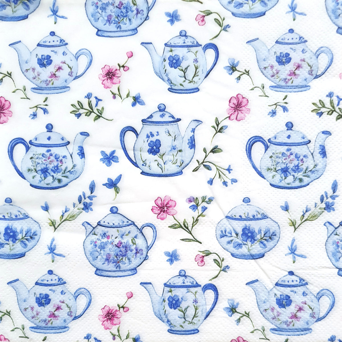 Decoupage Napkin - (DN-8932) - Teapots - Set of 5