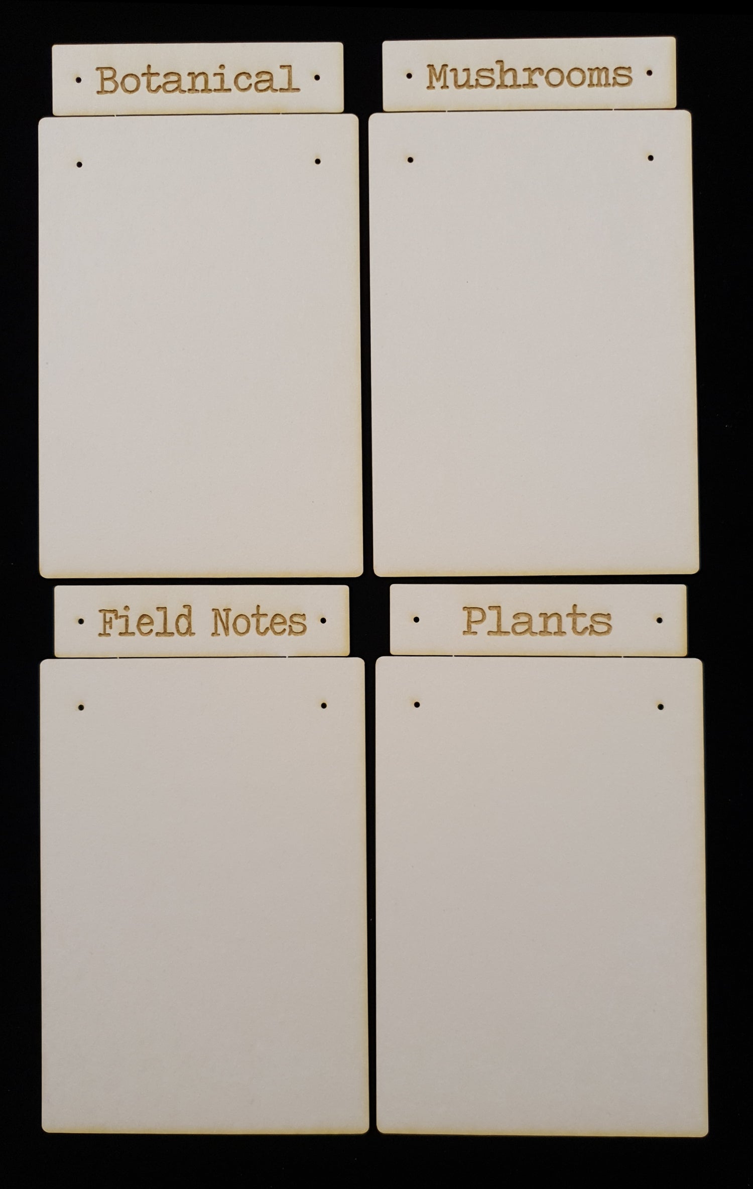 Note Pad Base & Topper - Set F - White Chipboard