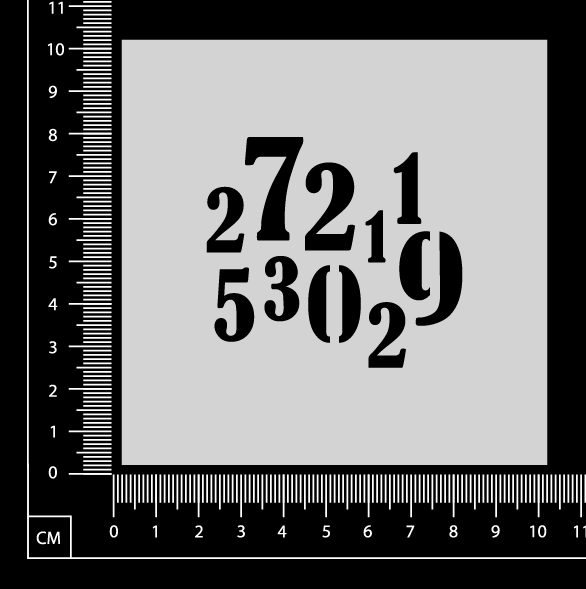 Number Cluster Chaos - Stencil - 100mm x 100mm