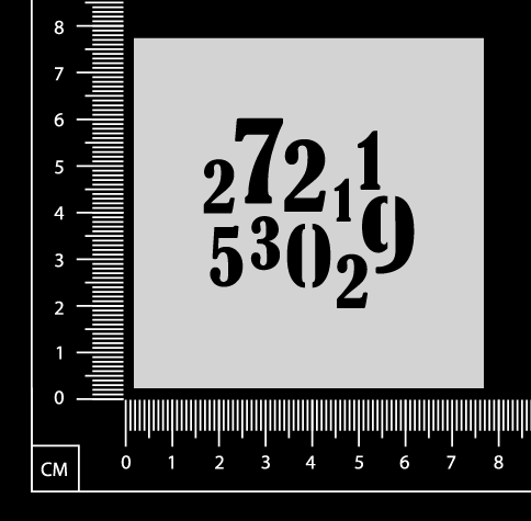 Number Cluster Chaos - Stencil - 75mm x 75mm