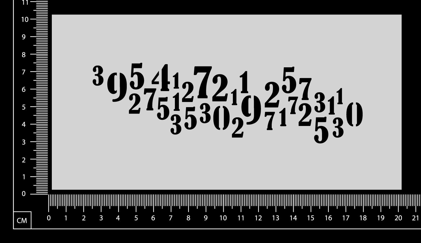 Number Collage - Landscape - Stencil - 100mm x 200mm