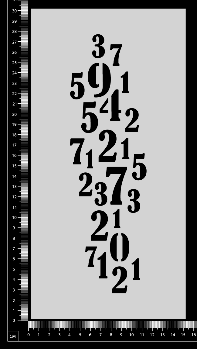 Number Collage - Stencil - 150mm x 300mm