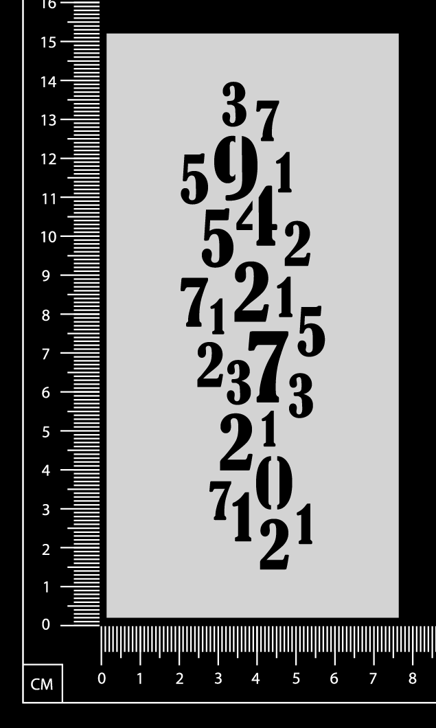 Number Collage - Stencil - 75mm x 150mm