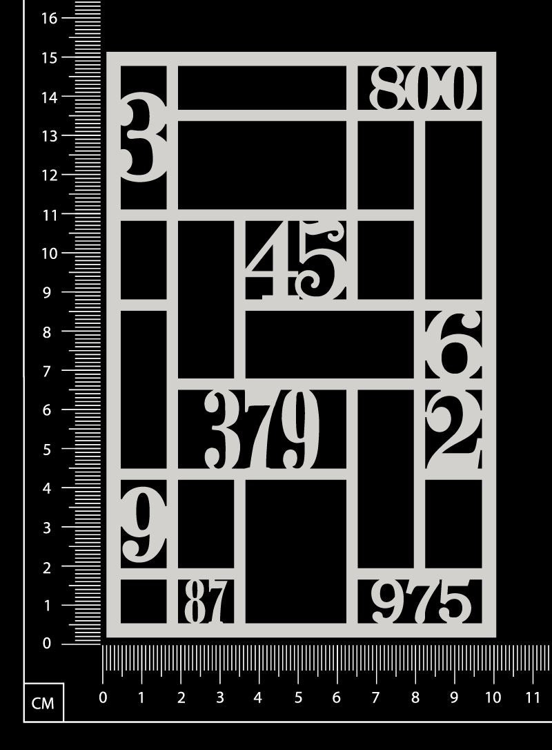 Number Mesh - AE - White Chipboard