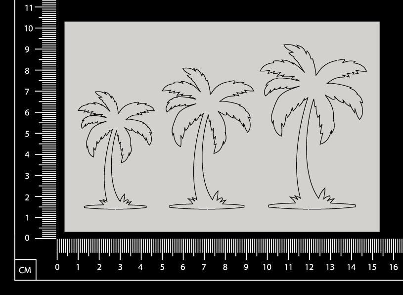 Palm Trees Set - D - White Chipboard