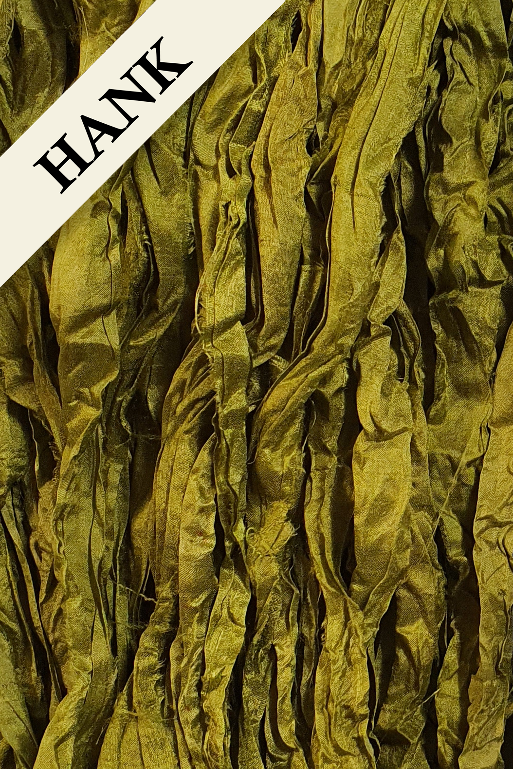 Reclaimed Sari Silk Ribbon - Peridot - Hank