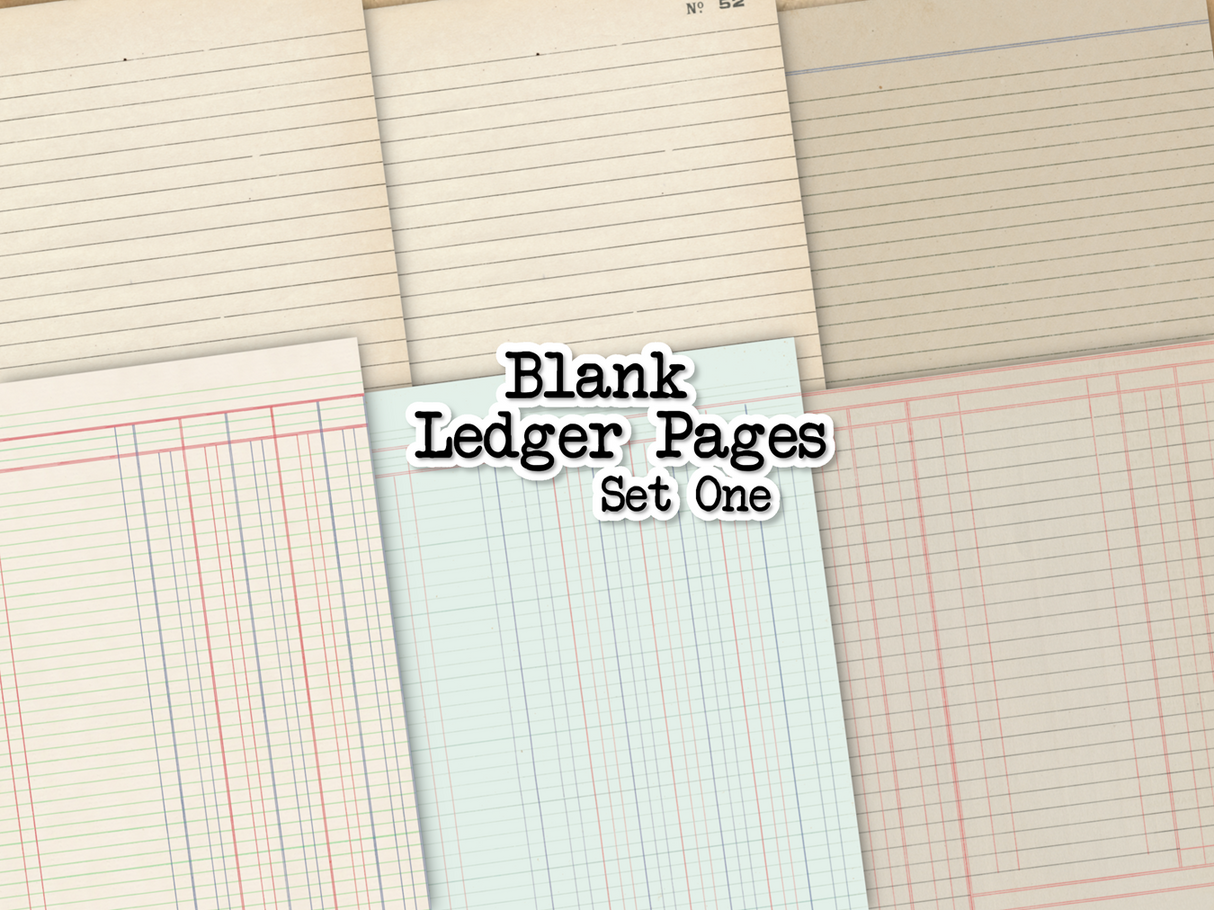 Blank Ledger Pages - Set One - DI-10318 - Digital Download