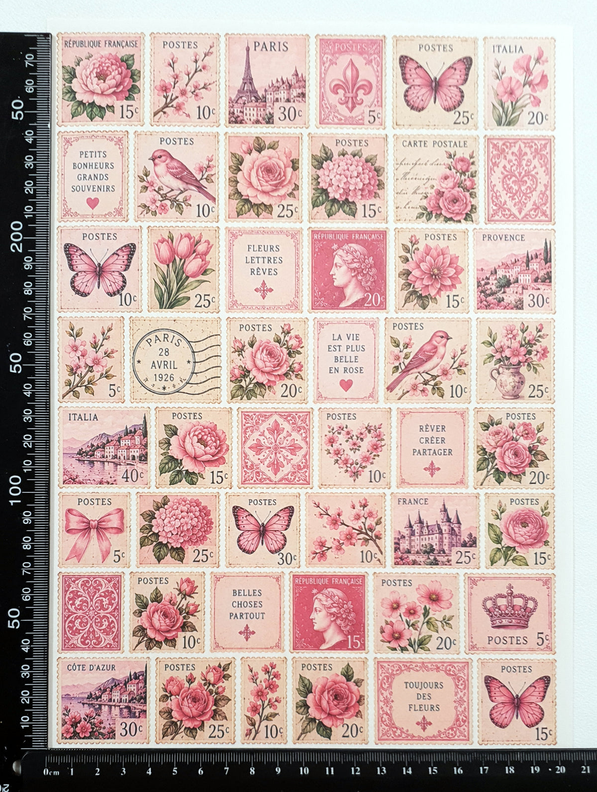 Cut Apart Stickers Sheet - Postage Stamps - VPS-S14
