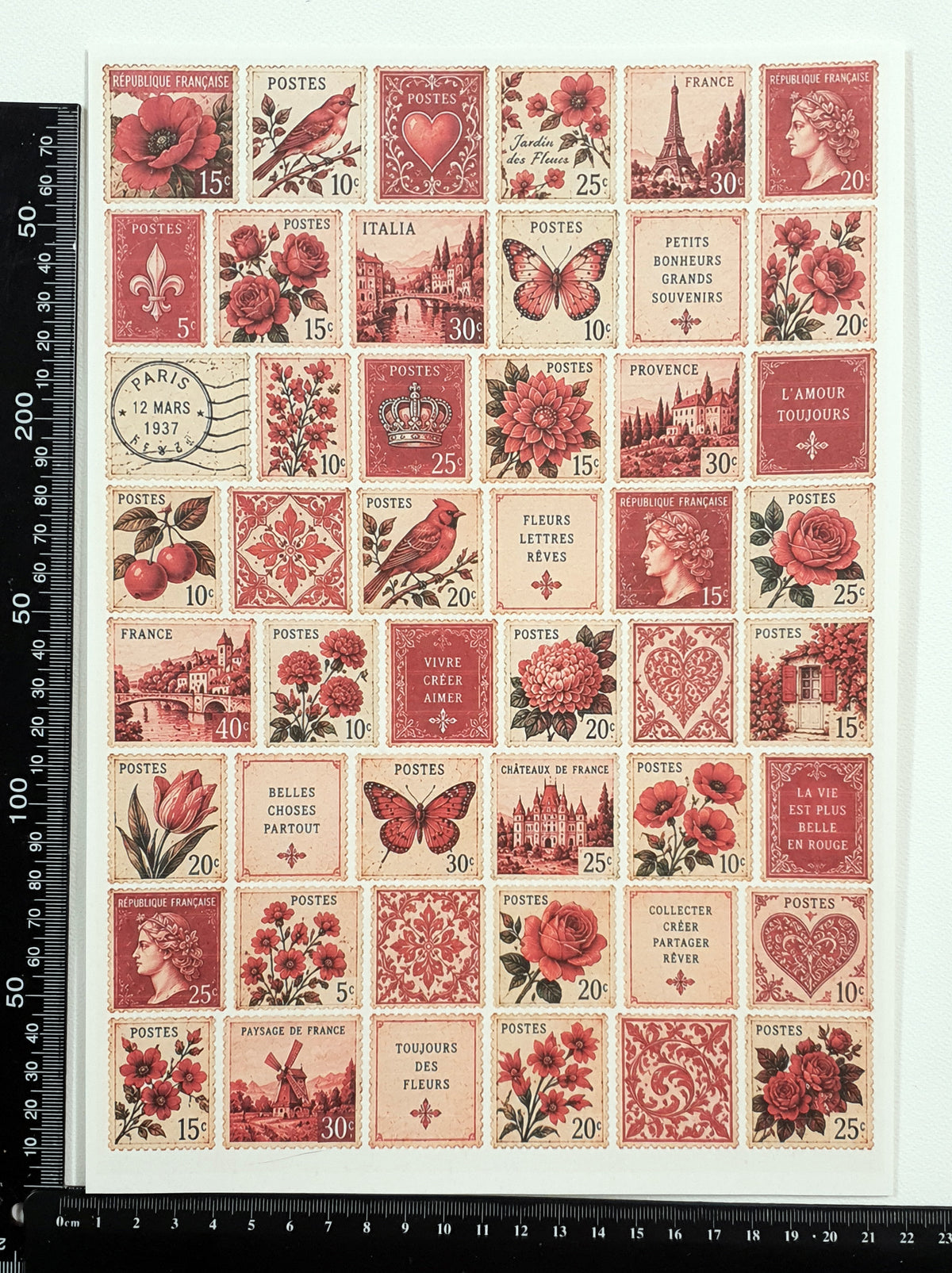 Cut Apart Stickers Sheet - Postage Stamps - VPS-S17