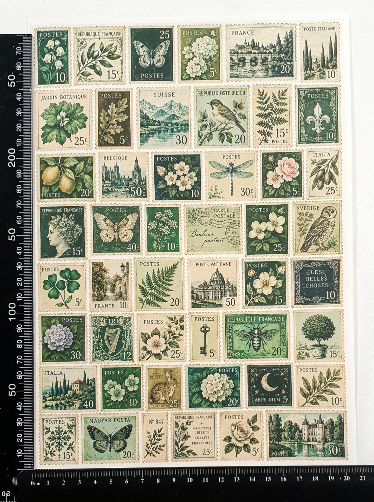 Cut Apart Stickers Sheet - Postage Stamps - VPS-S3