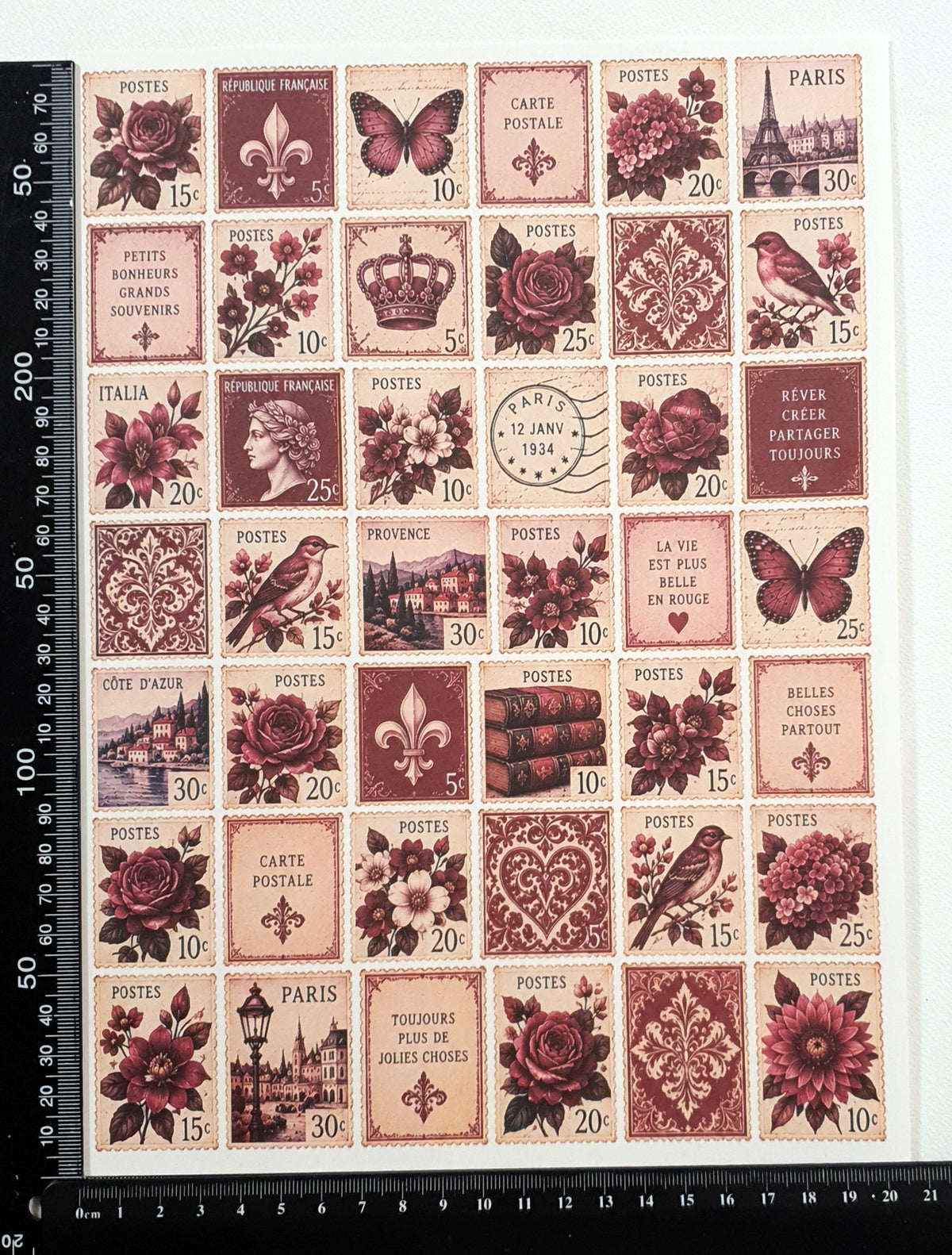 Cut Apart Stickers Sheet - Postage Stamps - VPS-S5