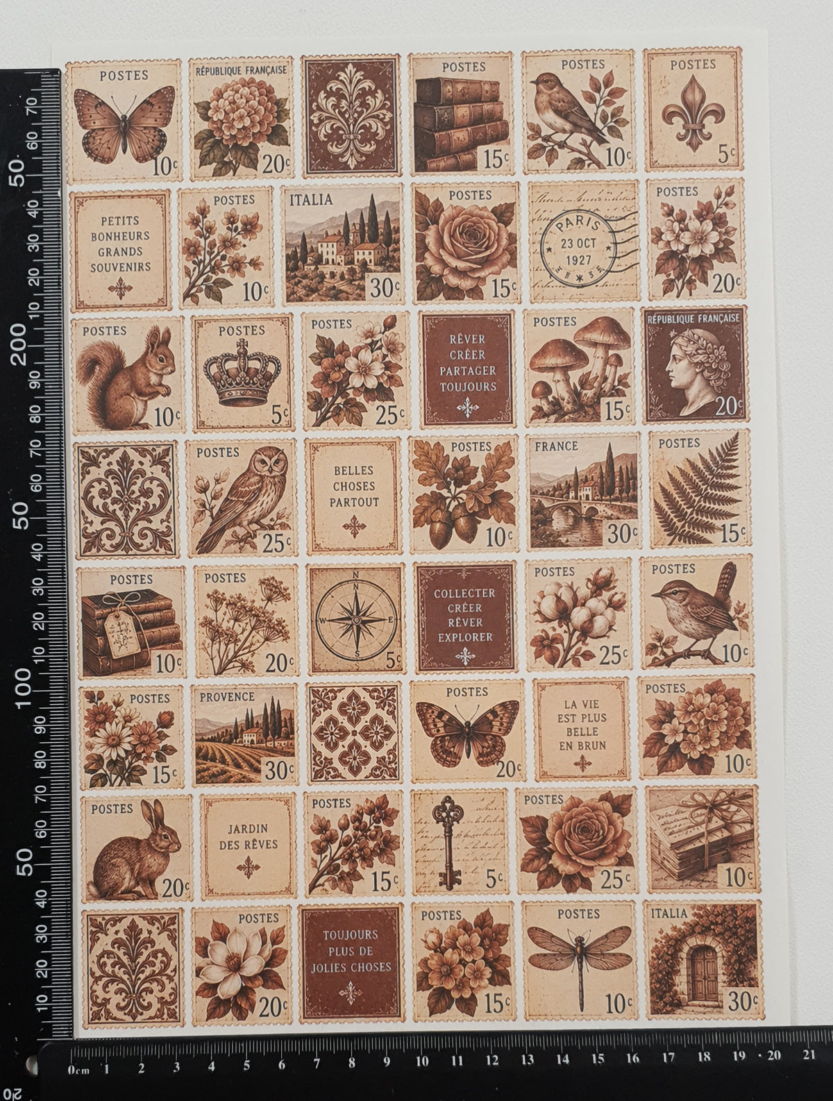 Cut Apart Stickers Sheet - Postage Stamps - VPS-S8