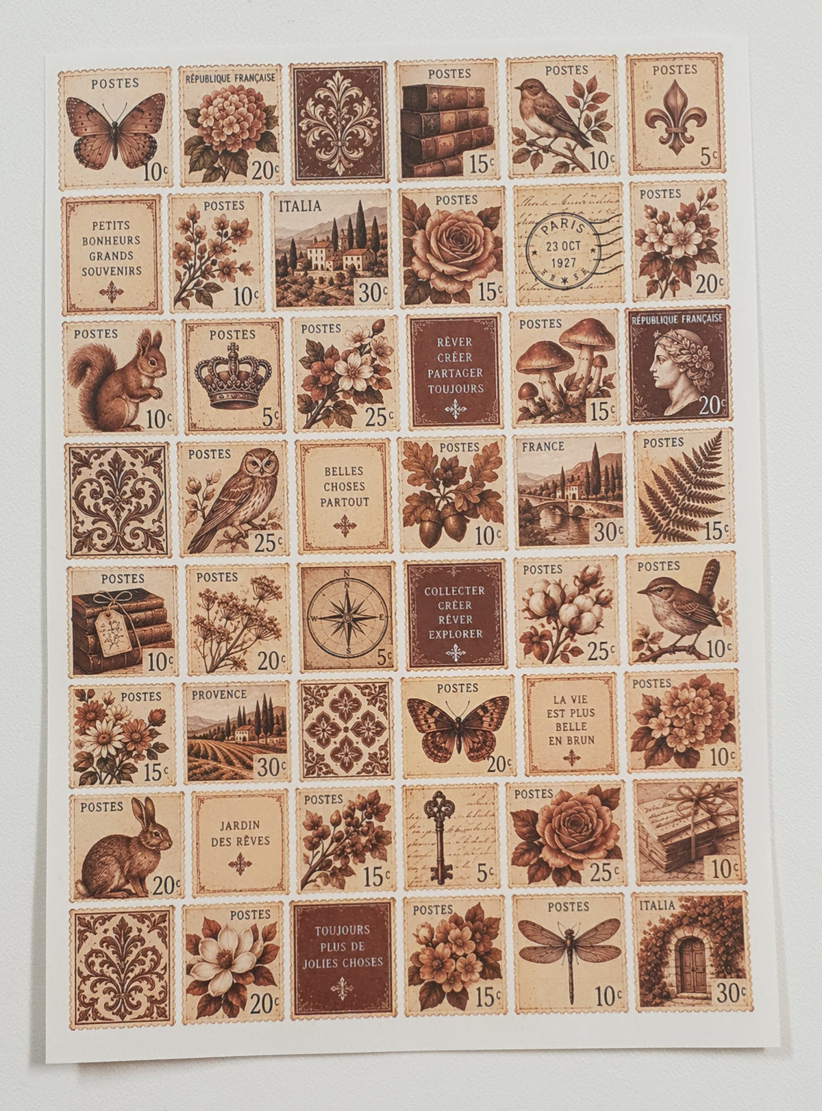 Cut Apart Stickers Sheet - Postage Stamps - VPS-S8