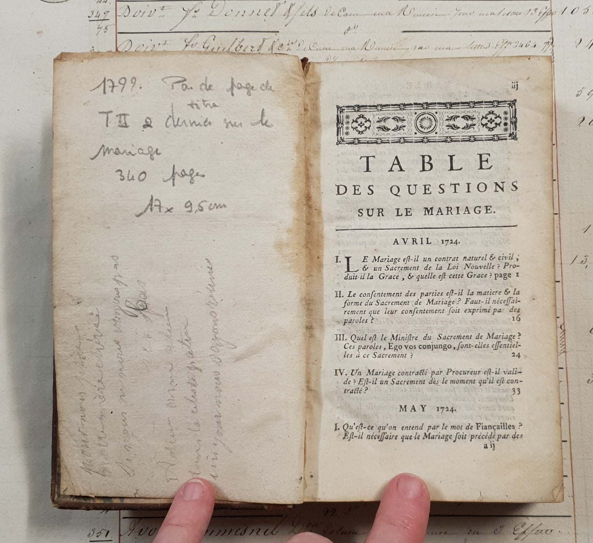 Authentic Antique 1799 French Book - QI