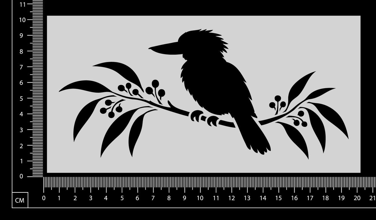 Kookaburra on Branch - B - Stencil - 100mm x 200mm