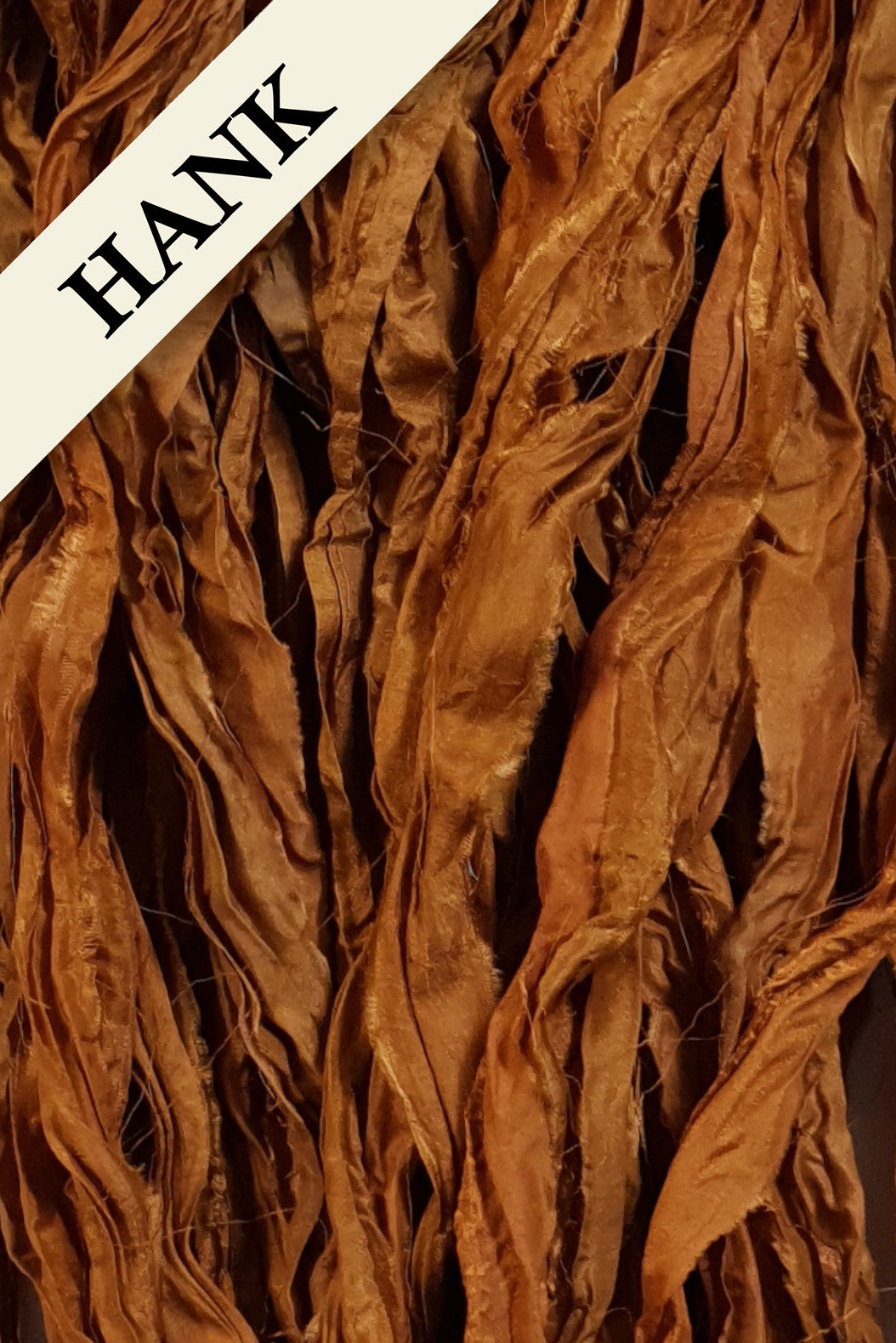 Reclaimed Sari Silk Ribbon - Fallen Leaves - Hank