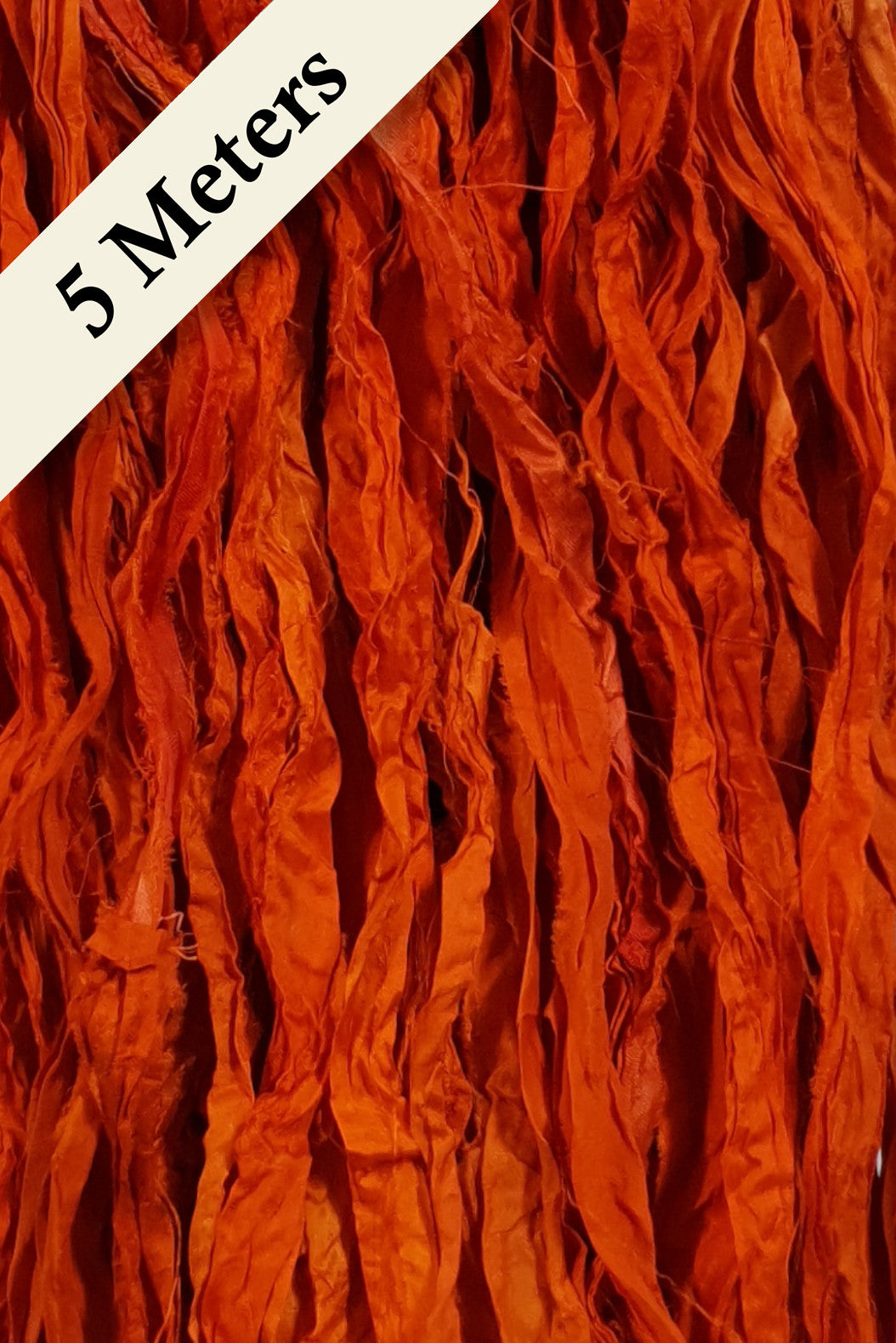 Reclaimed Sari Silk Ribbon - Orange - 5m Pack