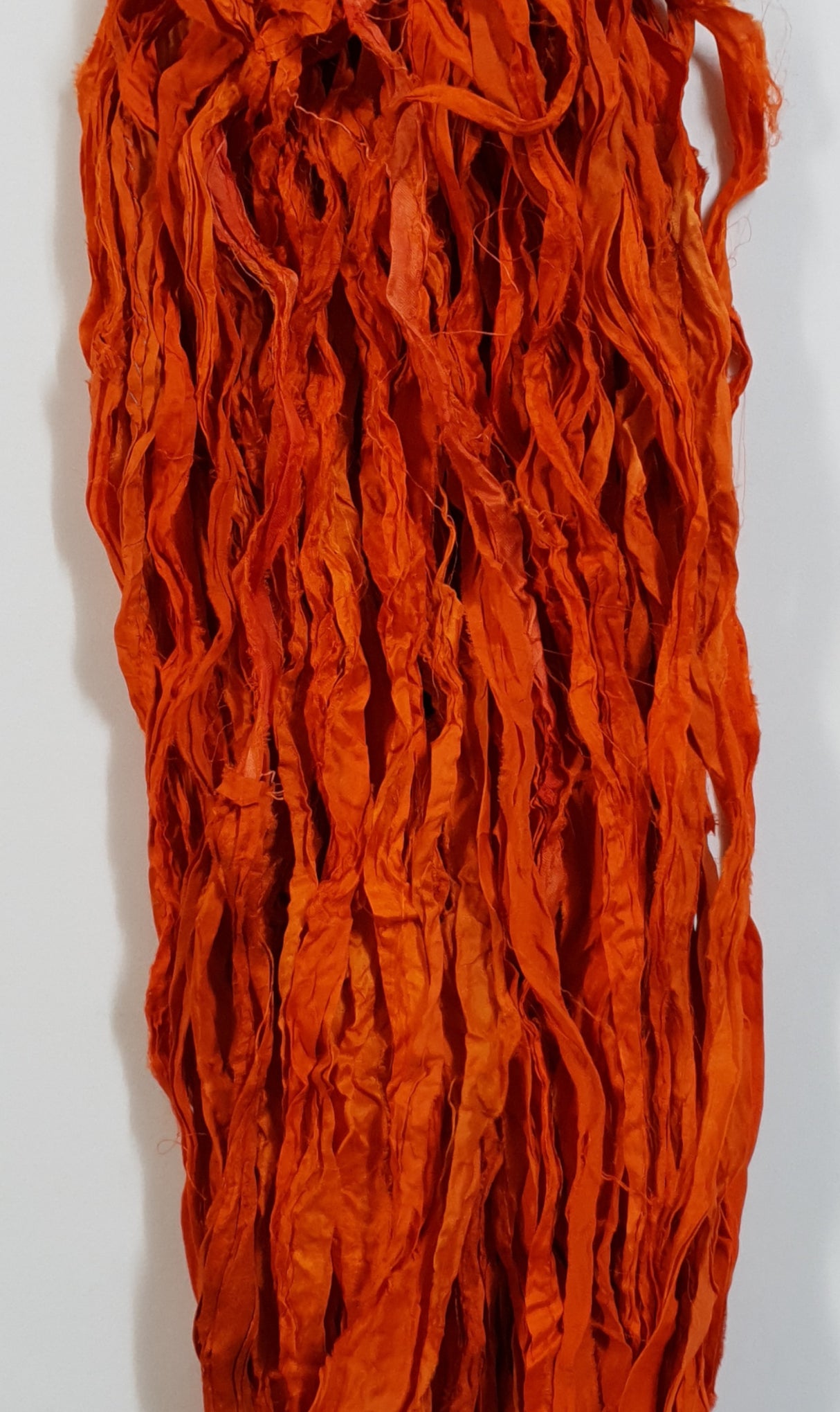 Reclaimed Sari Silk Ribbon - Orange - Hank