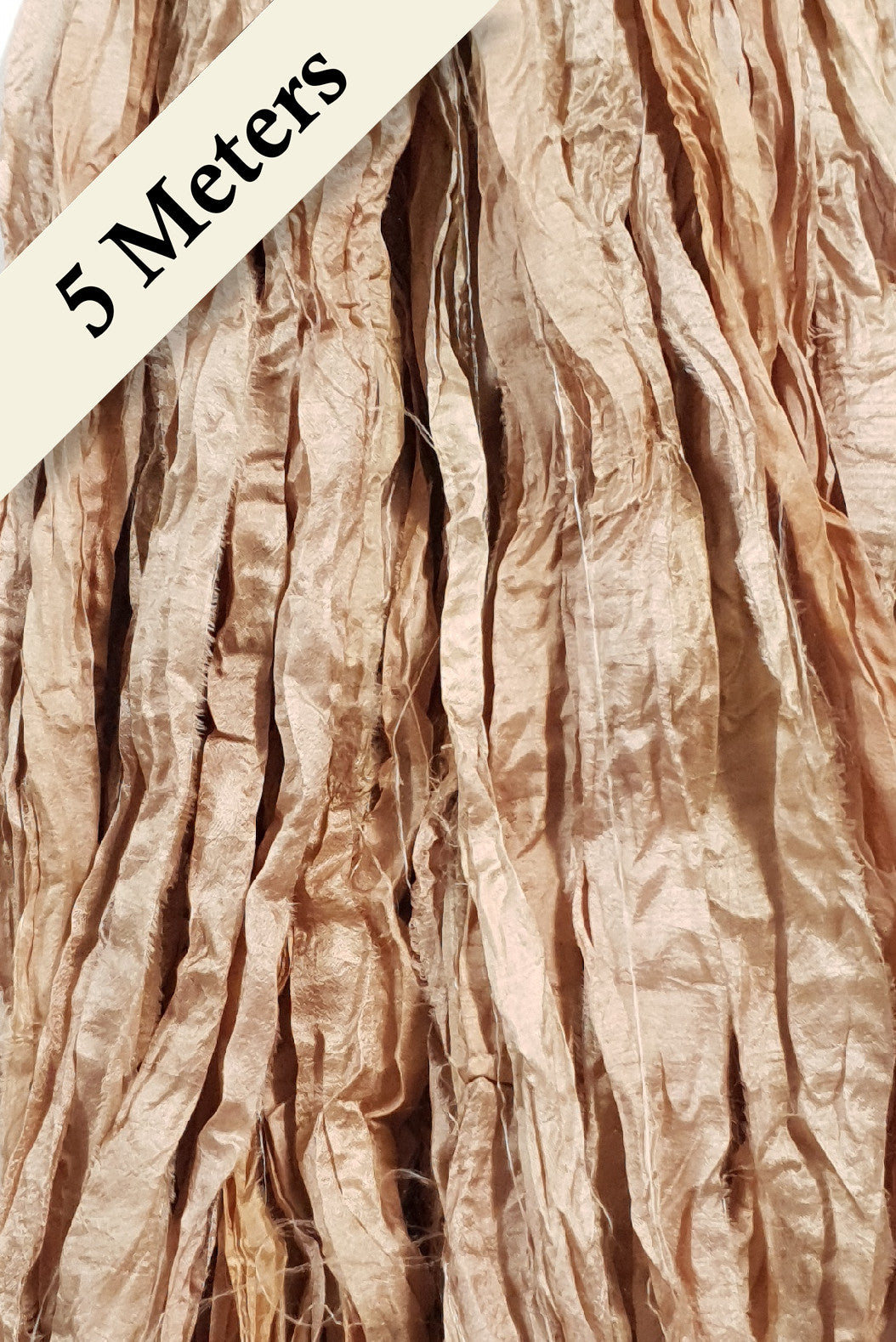 Reclaimed Sari Silk Ribbon - Tea - 5m Pack
