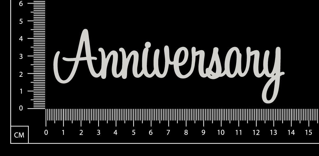 Sapphire Word - Anniversary - White Chipboard
