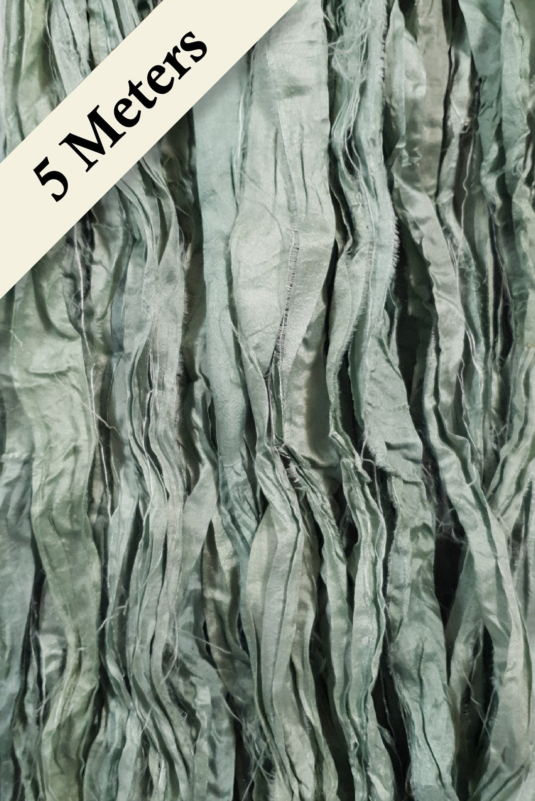 Reclaimed Sari Silk Ribbon - Hemlock - 5m Pack
