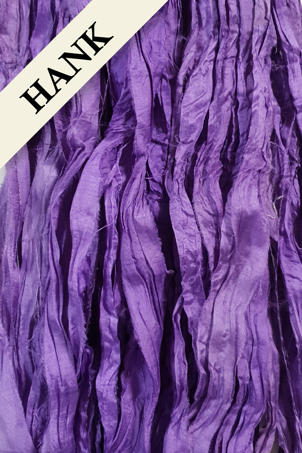 Reclaimed Sari Silk Ribbon - Pansy Purple - Hank