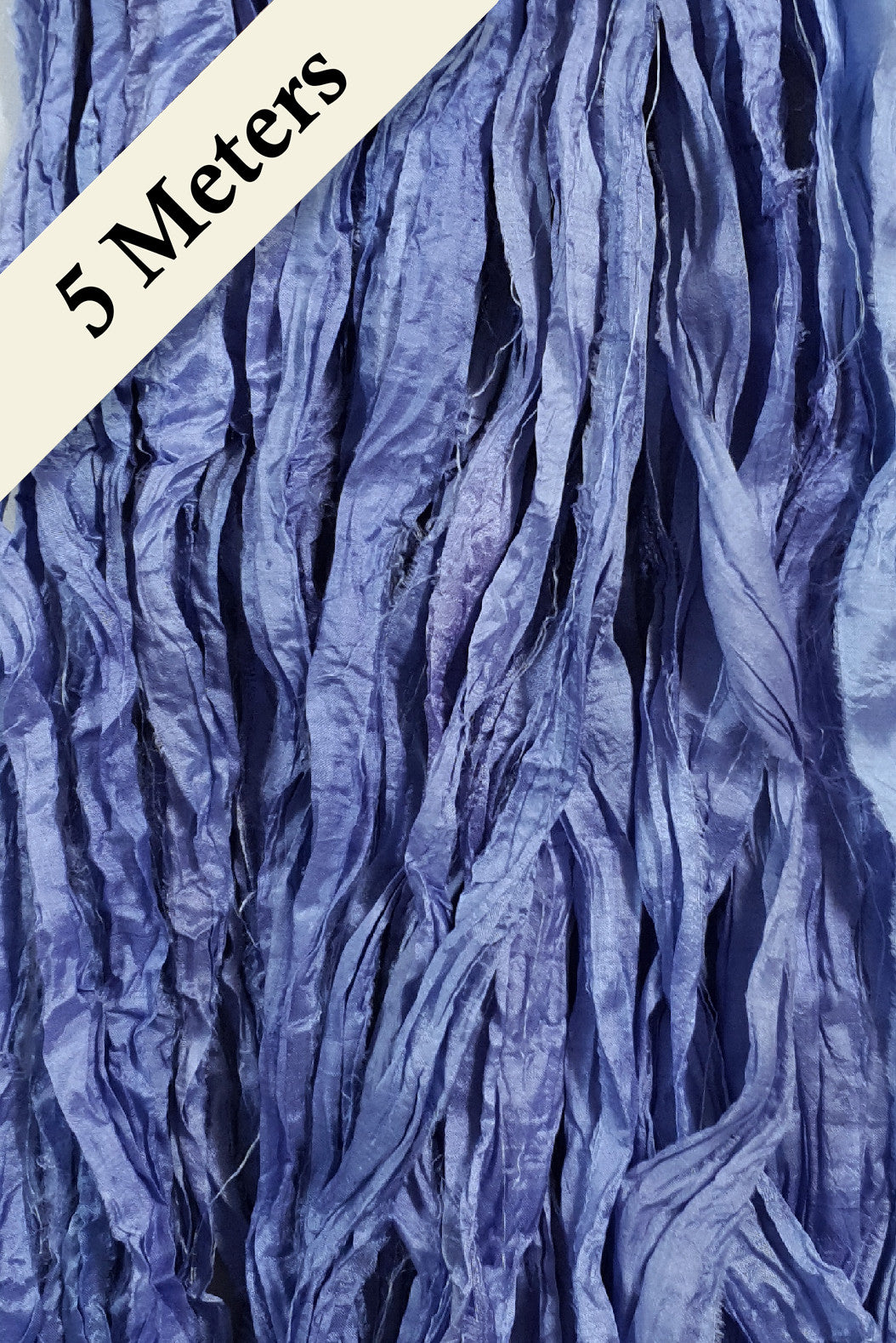 Reclaimed Sari Silk Ribbon - Periwinkle - 5m Pack