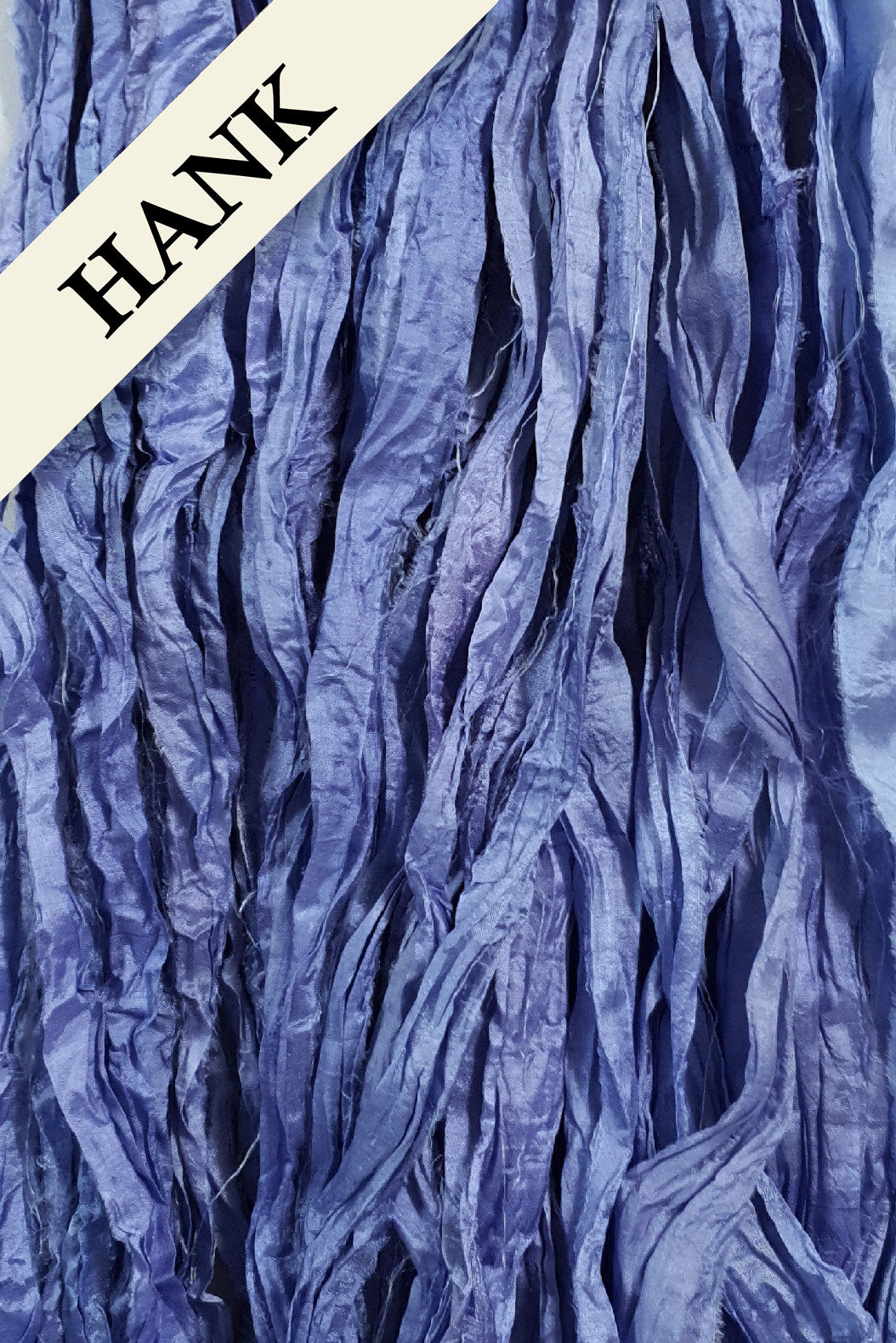 Reclaimed Sari Silk Ribbon - Periwinkle - Hank