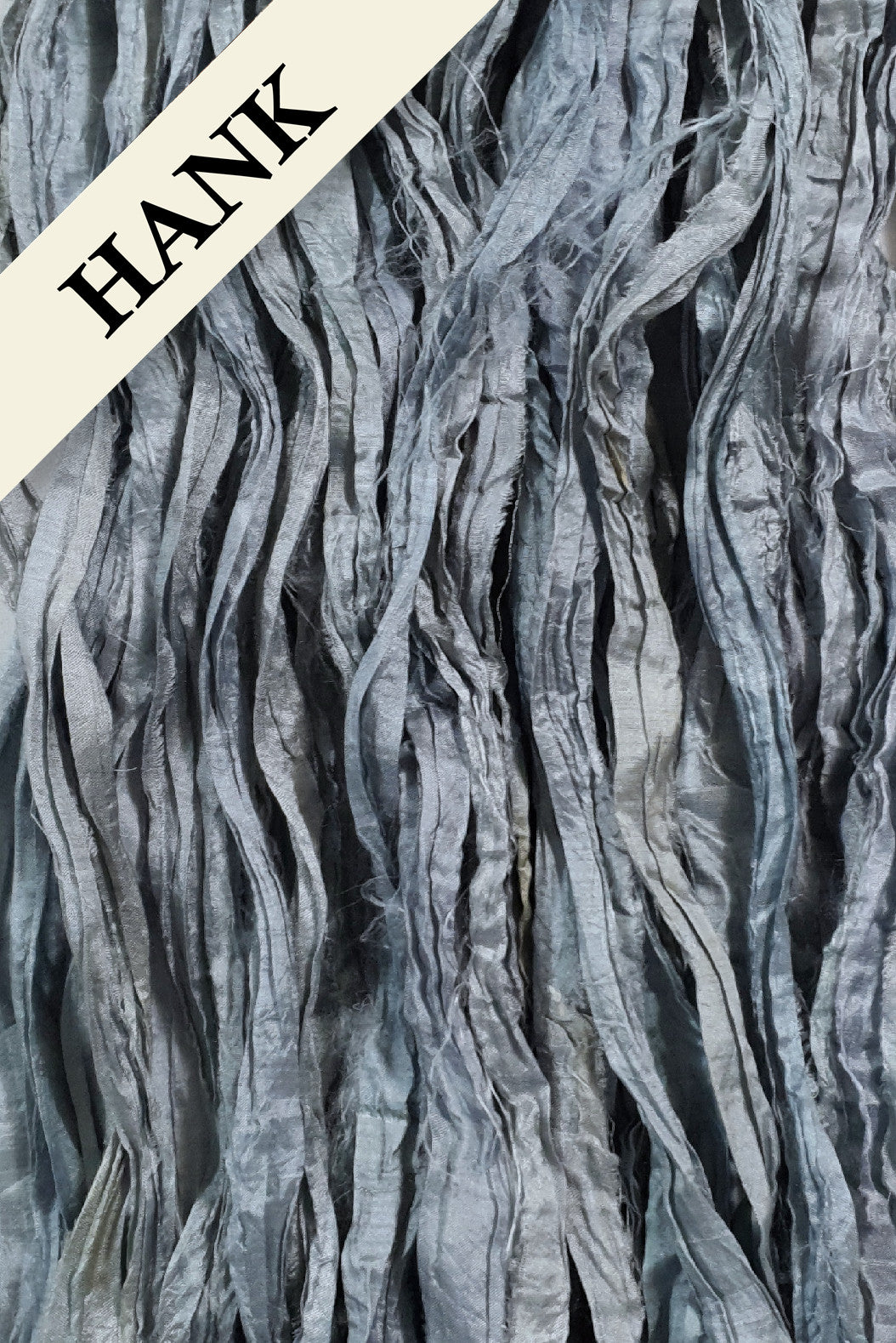Reclaimed Sari Silk Ribbon - Pewter - Hank