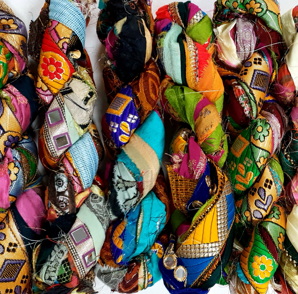 Reclaimed Sari Silk Ribbon - Zari Hank