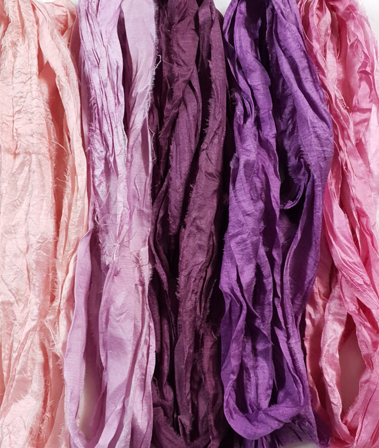Reclaimed Sari Silk Ribbon - Mixed Berries