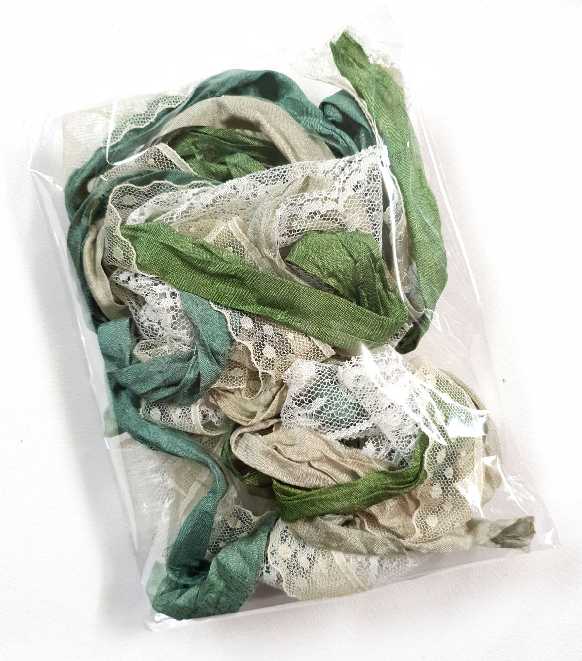 Garden Greens – Sari Silk & Vintage Lace Pack - MK