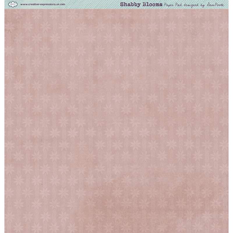 Creative Expressions - Sam Poole - Shabby Blooms - 8 in x 8 in Paper Pad