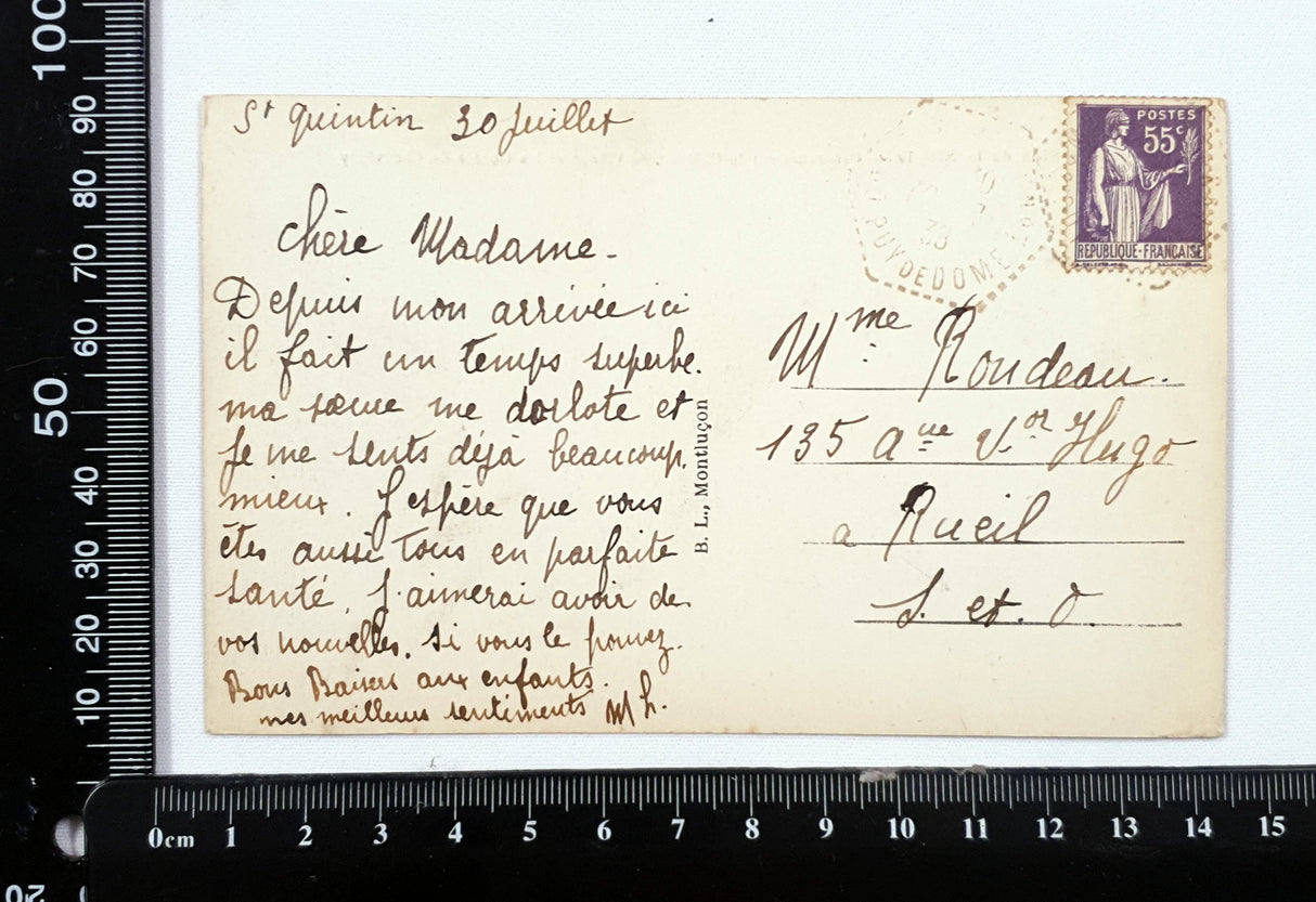 Authentic Vintage/Antique French Postcard - Single